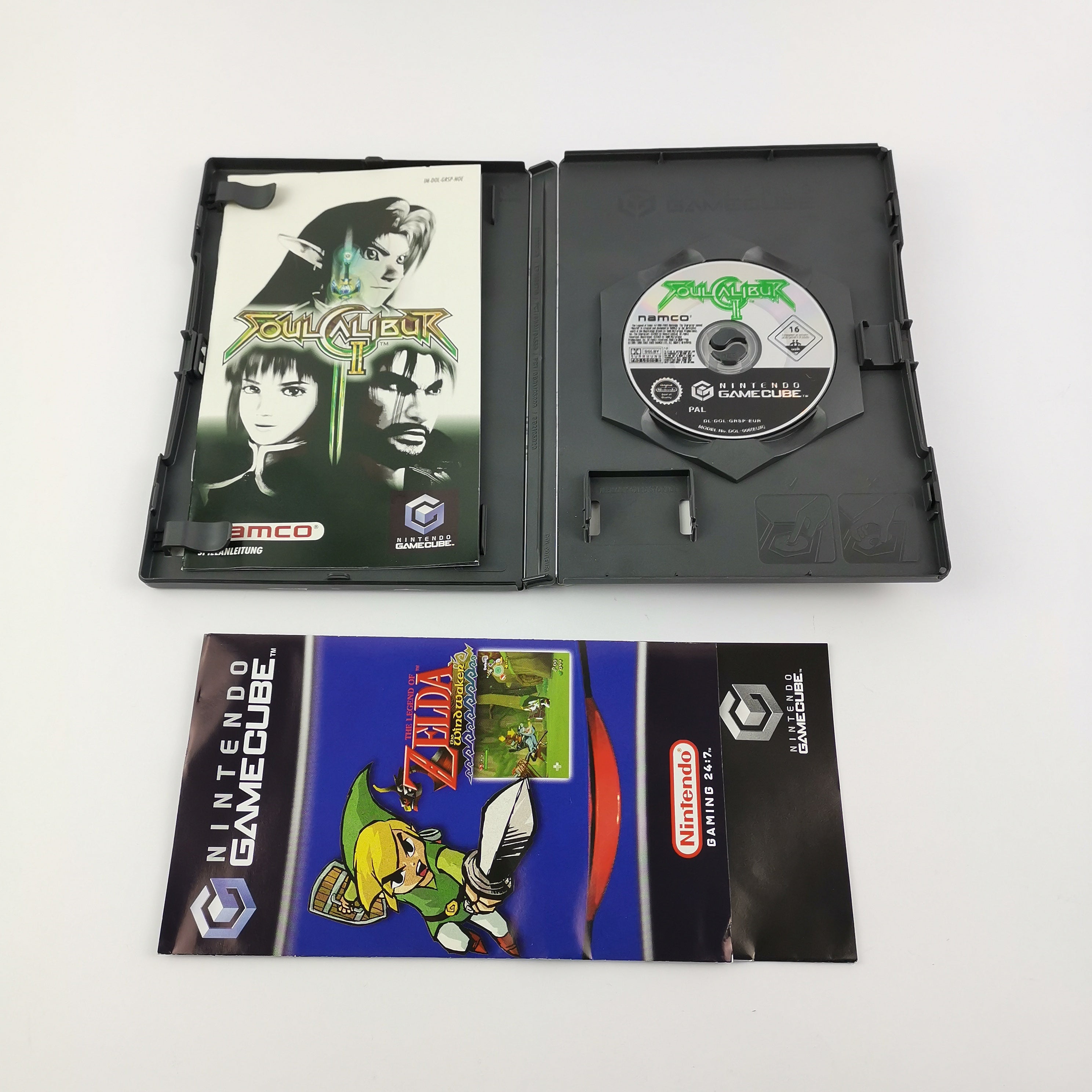 Nintendo Gamecube Spiel : Soul Calibur + 2 Controller - OVP PAL Gamepads