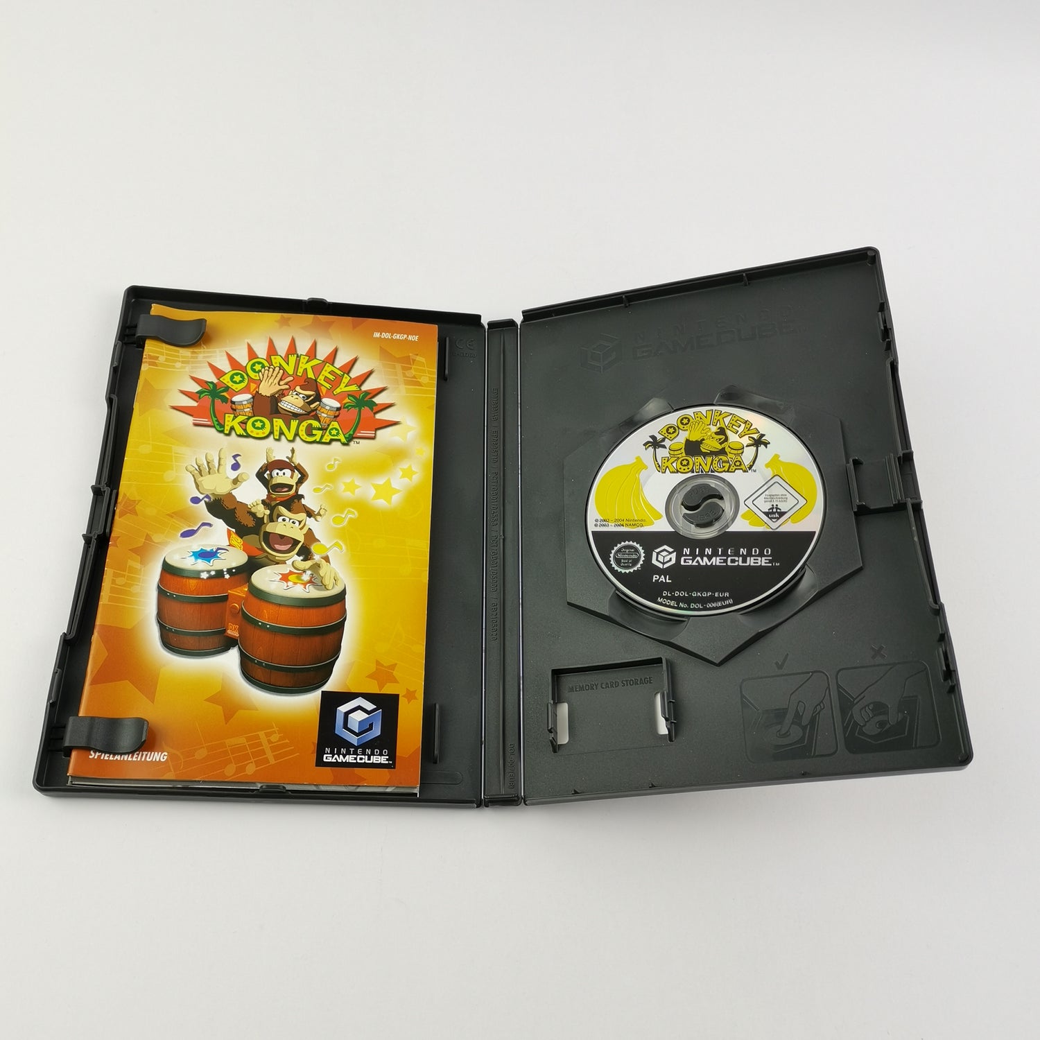Nintendo Gamecube Spiel : Donkey Konga + Bongo Trommel - OVP Anleitung PAL