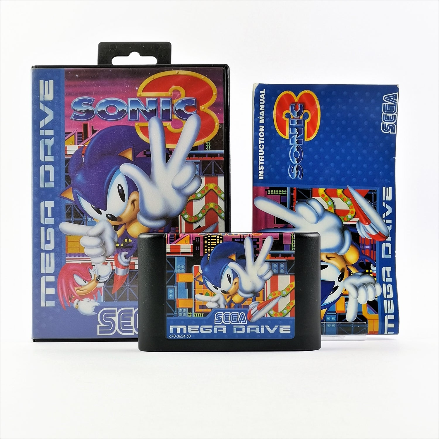 Sega Mega Drive Game: Sonic The Hedgehog 3 - OVP Instructions PAL MD Cartridge