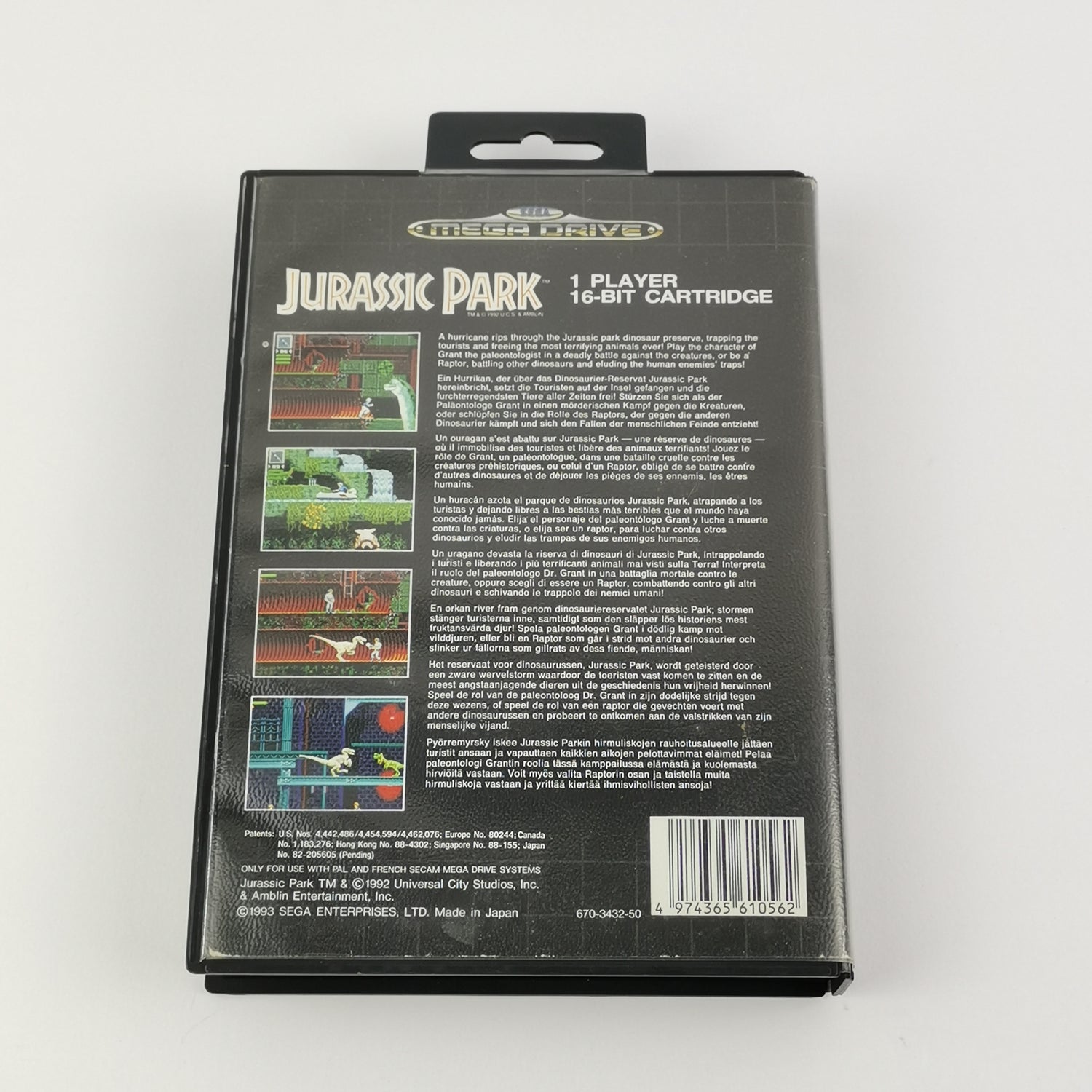 Sega Mega Drive Spiel : Jurassic Park - OVP Anleitung PAL MD Cartridge