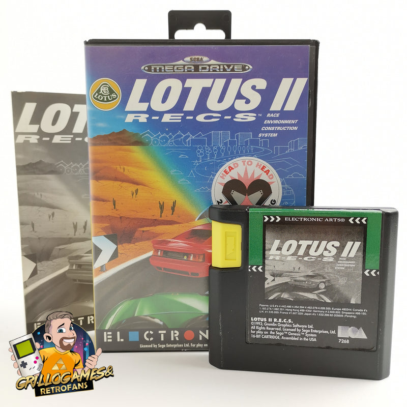 Sega Mega Drive game "Lotus II 2 RECS" MD MegaDrive car racing | OVP PAL