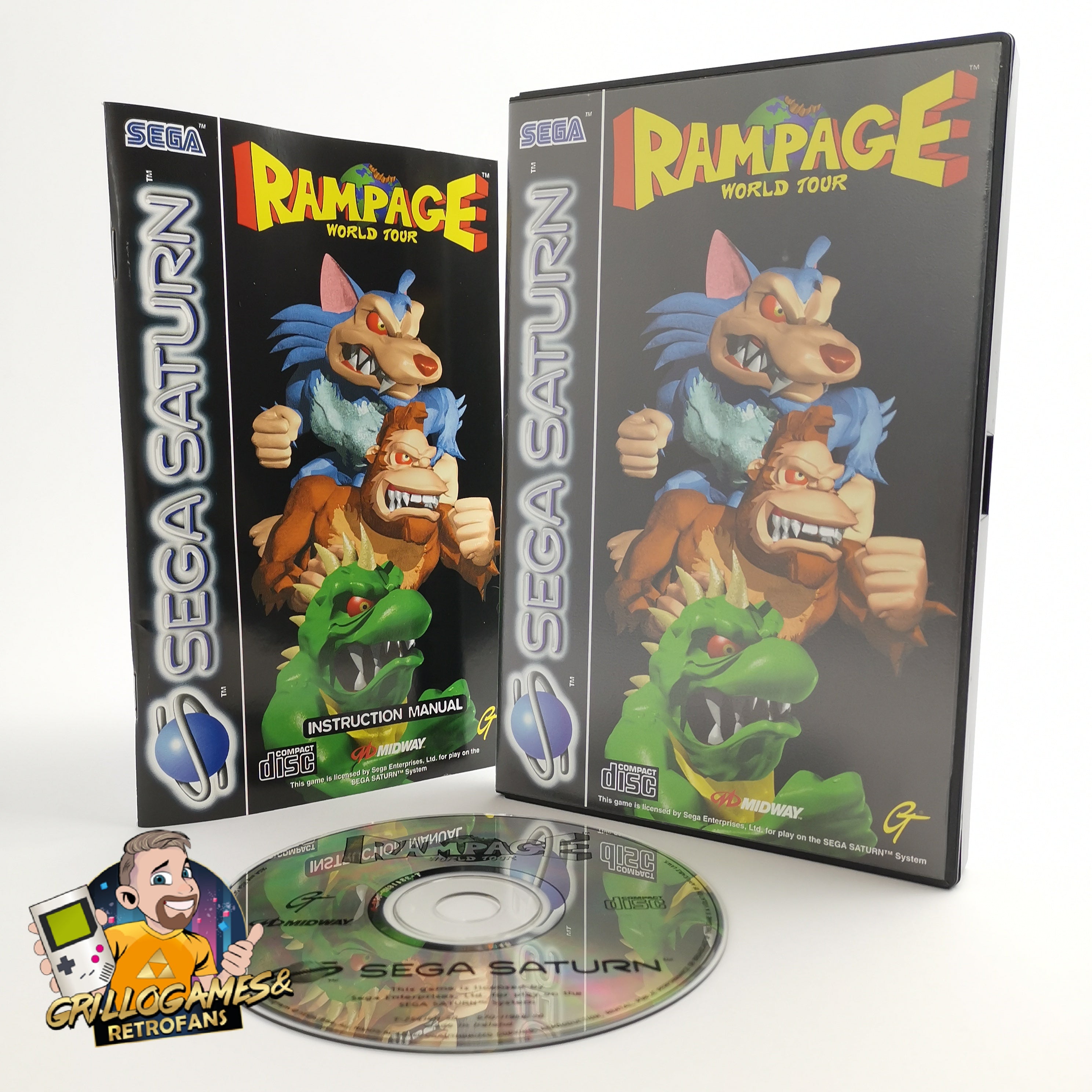 Sega Saturn Spiel " Rampage World Tour " SegaSaturn Midway | OVP | PAL