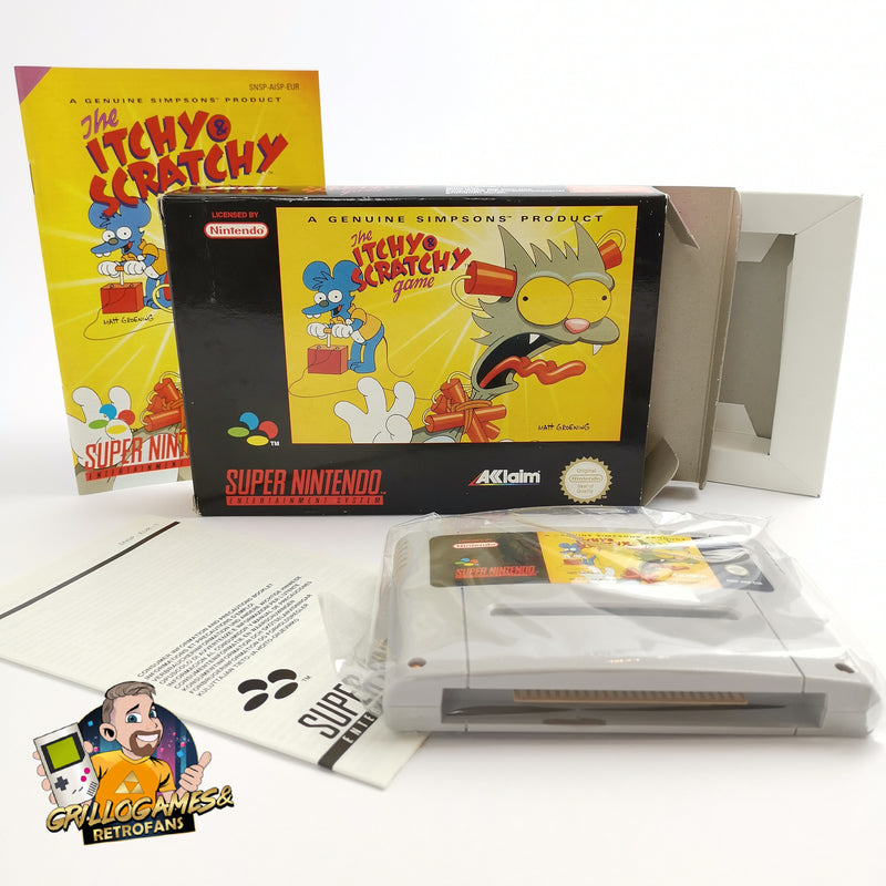 Super Nintendo game "The Itchy &amp; Scratchy Game" SNES Simpsons | Original packaging | PAL EUR