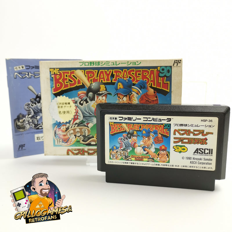 Nintendo Famicom game "The Best Play Baseball 90" Nes OVP | NTSC-J Japan JAP