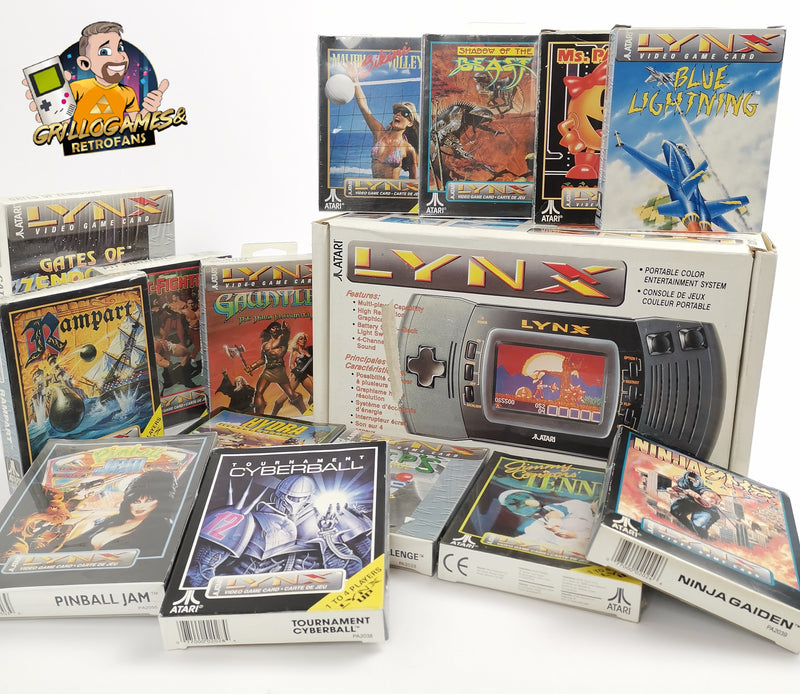 Atari Lynx 2 Handheld großes Konvolut mit 14 Spielen, 10 Sealed. OVP