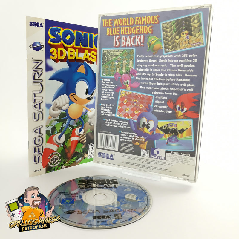 Sega Saturn Game "Sonic 3D Blast" SegaSaturn SS | Original packaging | NTSC-U/C USA