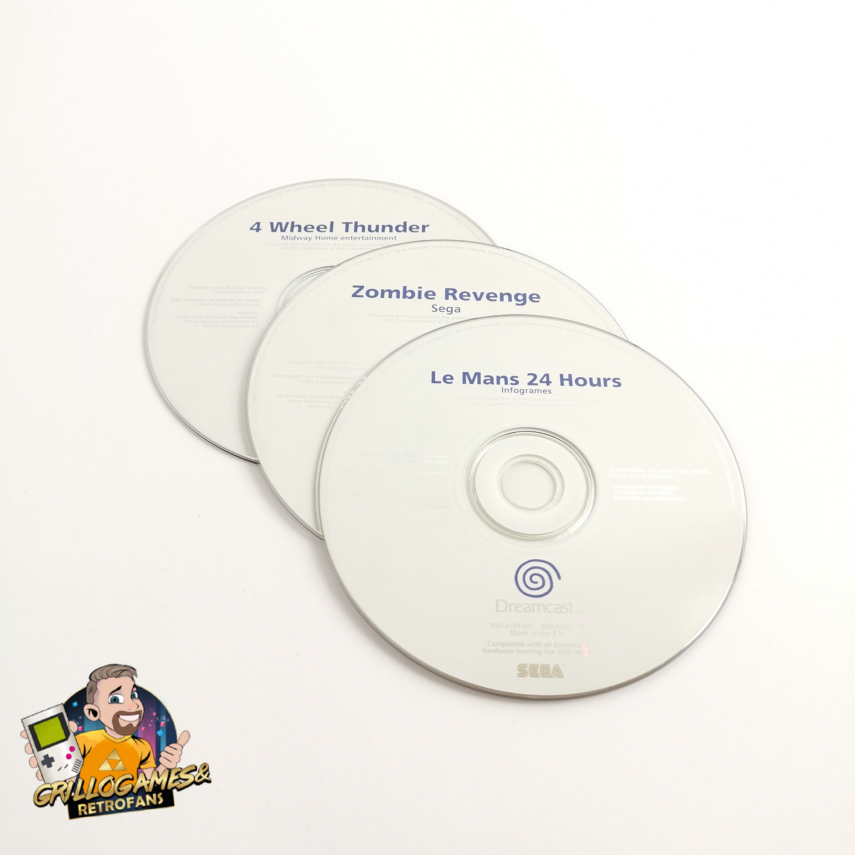 Sega Dreamcast Promo Discs " 4 Wheel Thunder, Zombie Revenge & Le Mans 24 Hours