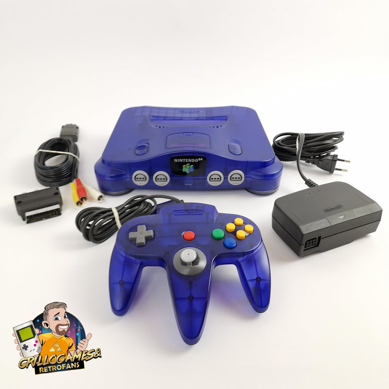 Nintendo 64 Konsole : Atomic Purple / Lila Transparent Dunkel Blau | N64 - PAL