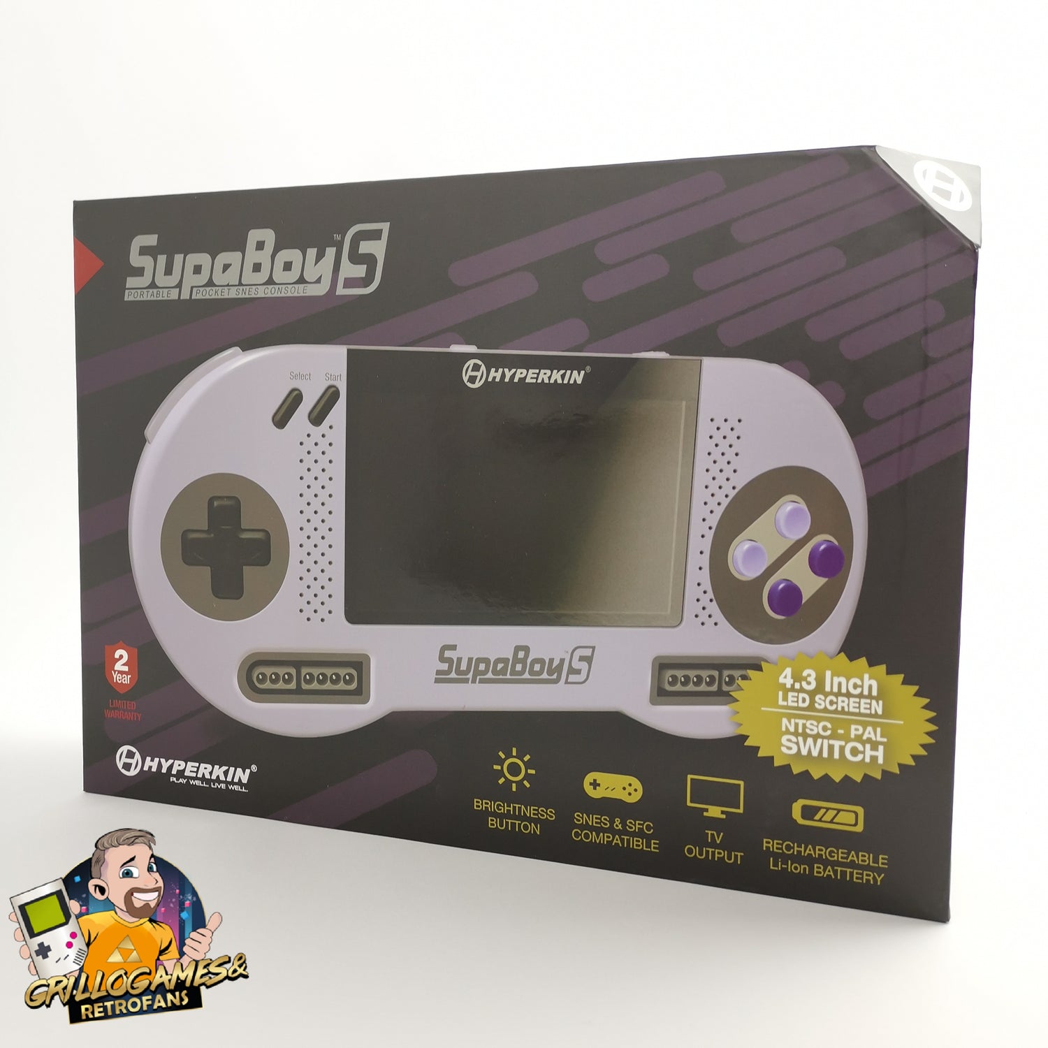 SupaBoyS - Portable Pocket SNES Console Konsole | OVP Hyperkin * teildefekt