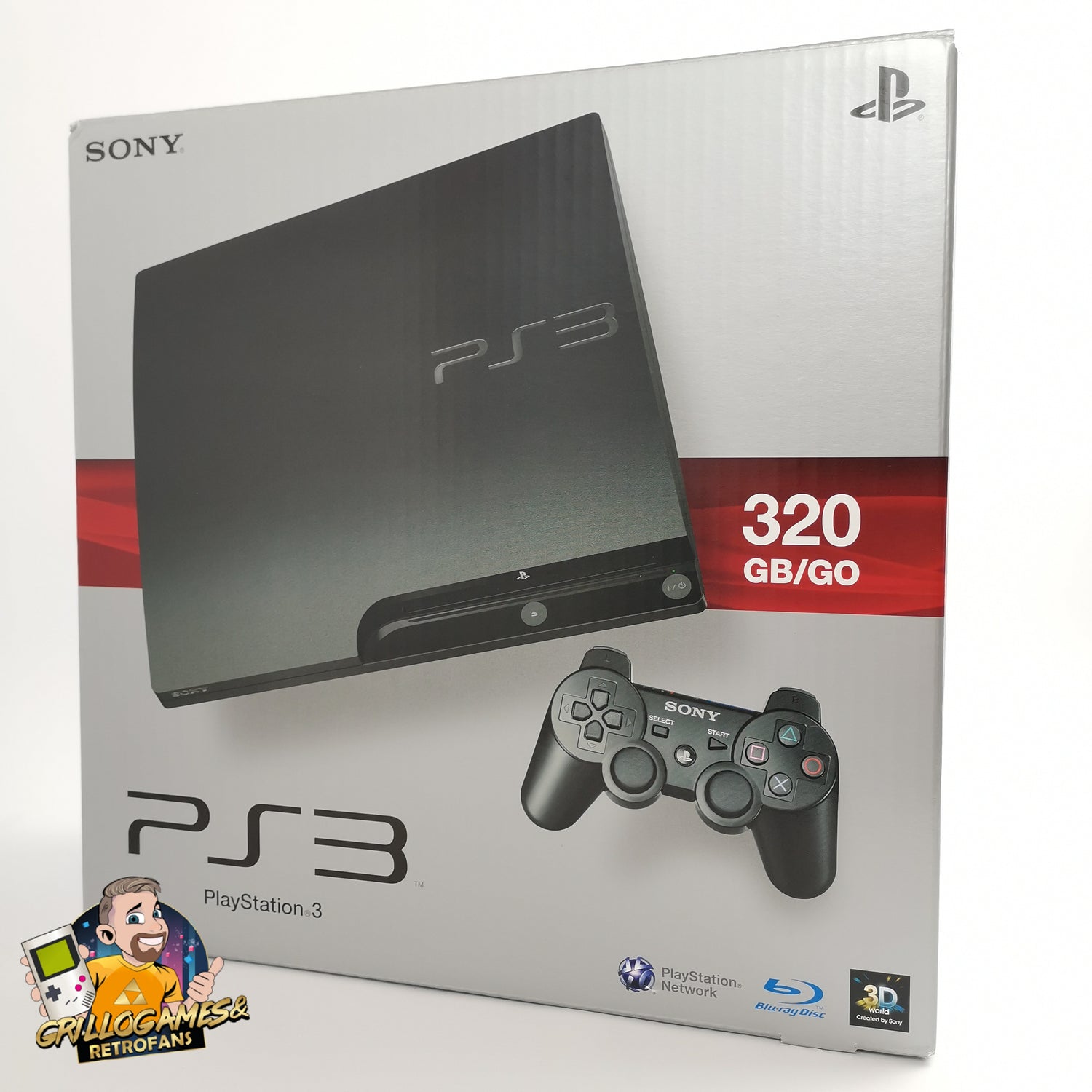 Sony Playstation 3 Konsole - 320 GB/GO mit 2 Controllern | PS3 OVP - PAL